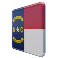 North Carolina rechte Ansicht 3D strukturierte glänzende quadratische Flagge png