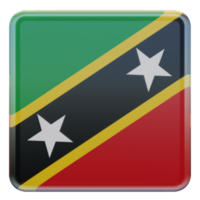 Saint Kitts and Nevis 3d textured glossy square flag png