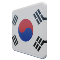 corea del sur vista derecha bandera cuadrada brillante texturizada 3d png