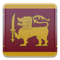 Sri Lanka 3d textured glossy square flag png