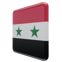 síria vista direita 3d bandeira quadrada brilhante texturizada png