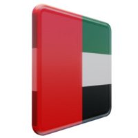 United Arab Emirates Left View 3d textured glossy square flag png