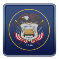 utah 3d texturerad glansig fyrkant flagga png