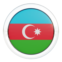 bandera de círculo brillante con textura 3d de azerbaiyán png