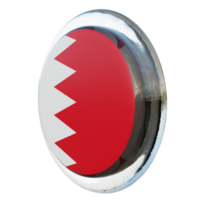 Bahrein vista direita bandeira de círculo brilhante texturizado 3d png