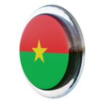 burkina faso vue de droite drapeau de cercle brillant texturé 3d png