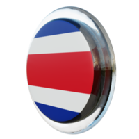 Costa Rica Right View 3d textured glossy circle flag png