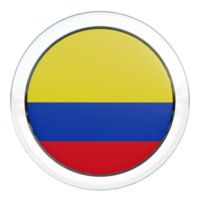 colombia 3d texturerad glansig cirkel flagga png