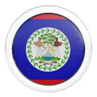 bandeira de círculo brilhante texturizado 3d de belize png