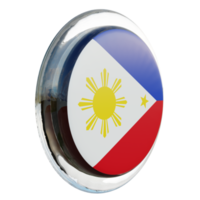 philippines gauche vue drapeau de cercle brillant texturé 3d png