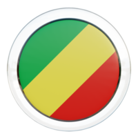 république du congo drapeau de cercle brillant texturé 3d png