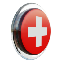 Switzerland Left View 3d textured glossy circle flag png