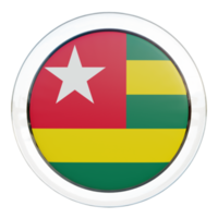 togo bandera de círculo brillante con textura 3d png