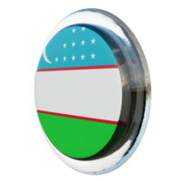 Uzbekistan Right View 3d textured glossy circle flag png