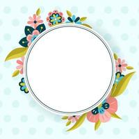 Floral vector template with empty space. Isolated light banner or card design with naive flowers