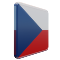 Czech Republic Left View 3d textured glossy square flag png