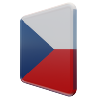 Czech Republic Right View 3d textured glossy square flag png