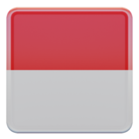 bandeira quadrada brilhante texturizada indonésia 3d png