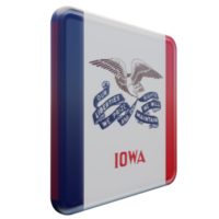 Iowa Left View 3d textured glossy square flag png