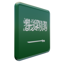 Saudi Arabia Left View 3d textured glossy square flag png