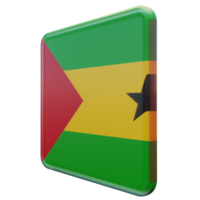 são tomé e príncipe vista direita 3d texturizada bandeira quadrada brilhante png