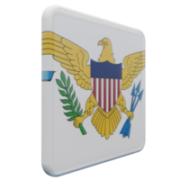 United States Virgin Islands Left View 3d textured glossy square flag png