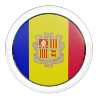 drapeau de cercle brillant texturé andorre 3d png