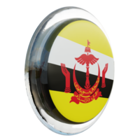 brunei vänster se 3d texturerad glansig cirkel flagga png