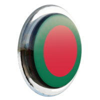 Bangladesh Left View 3d textured glossy circle flag png