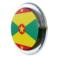 Grenada Rechtsaf visie 3d getextureerde glanzend cirkel vlag png