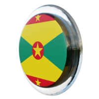 Grenada Right View 3d textured glossy circle flag png