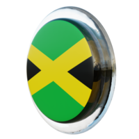 jamaica derecha vista 3d textura brillante círculo bandera png