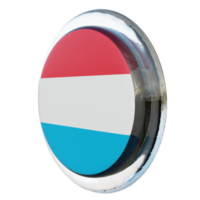 luxemburgo vista derecha bandera de círculo brillante con textura 3d png