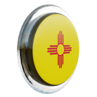 New Mexico Left View 3d textured glossy circle flag png