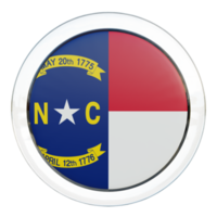 North Carolina 3d textured glossy circle flag png