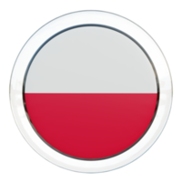 Pologne drapeau de cercle brillant texturé 3d png
