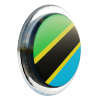 tanzania vänster se 3d texturerad glansig cirkel flagga png