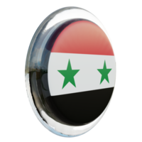 syrie vue gauche drapeau de cercle brillant texturé 3d png