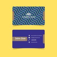 Zigzag chevron design business card print template. Clean minimal professional vector stationery illustration.