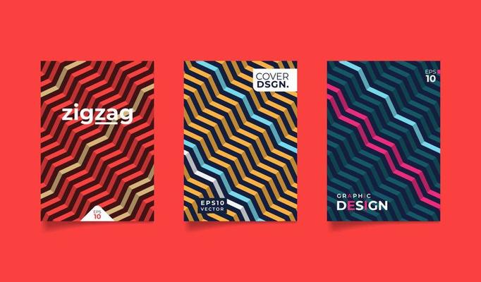 Abstract cover design background with zigzag chevron pattern.