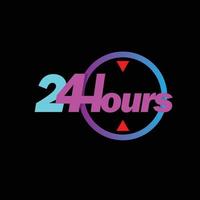 24 hours icon. 24 hours work icon. 24 hours 7 day.Full time vector design.