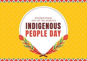 día mundial de los pueblos indígenas el 9 de agosto ilustración plana de dibujos animados dibujados a mano para crear conciencia y proteger los derechos de la población vector