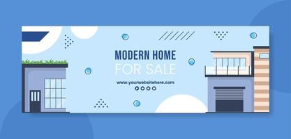 Real Estate and Modern Home Twitch Banner Template Hand Drawn Cartoon Flat Illustration vector