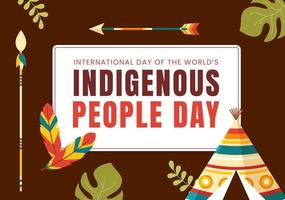 Worlds Indigenous Peoples Day on August 9 Hand Drawn Cartoon Flat Illustration to Raise Awareness and Protect the Rights Population vector