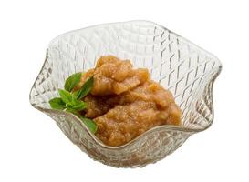 Pollock roe in a bowl on white background photo