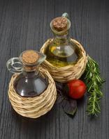 Oil, vinegar with rosemary photo