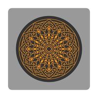 Circular flower mandala pattern for Henna, Mehndi, tattoo, decoration. Decorative ornament in ethnic oriental style. Outline doodle hand draw vector illustration.