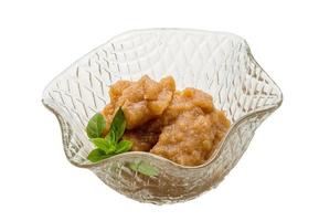 Pollock roe in a bowl on white background photo