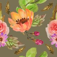 watercolor flower seamless pattern fabric vector