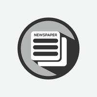 Newspaper Vector Icon Illustration. Daily News Paper Flat Icon